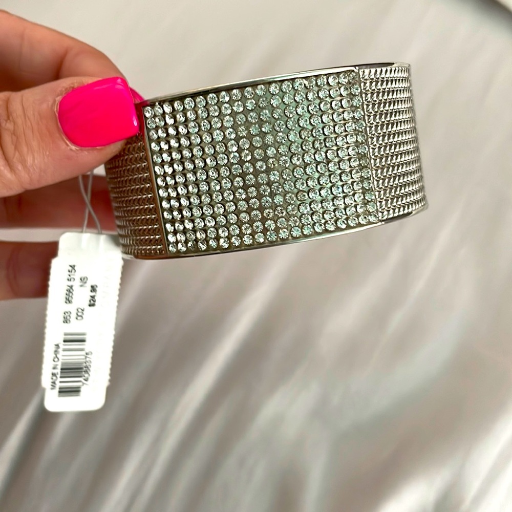 NWT Rhinestone silver bangle